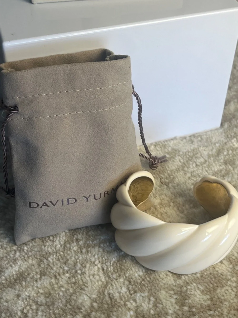 David Yurman Sculpted Cable Resin Bracelet Cuff -  Ivory-colored - Picture 10 of 16